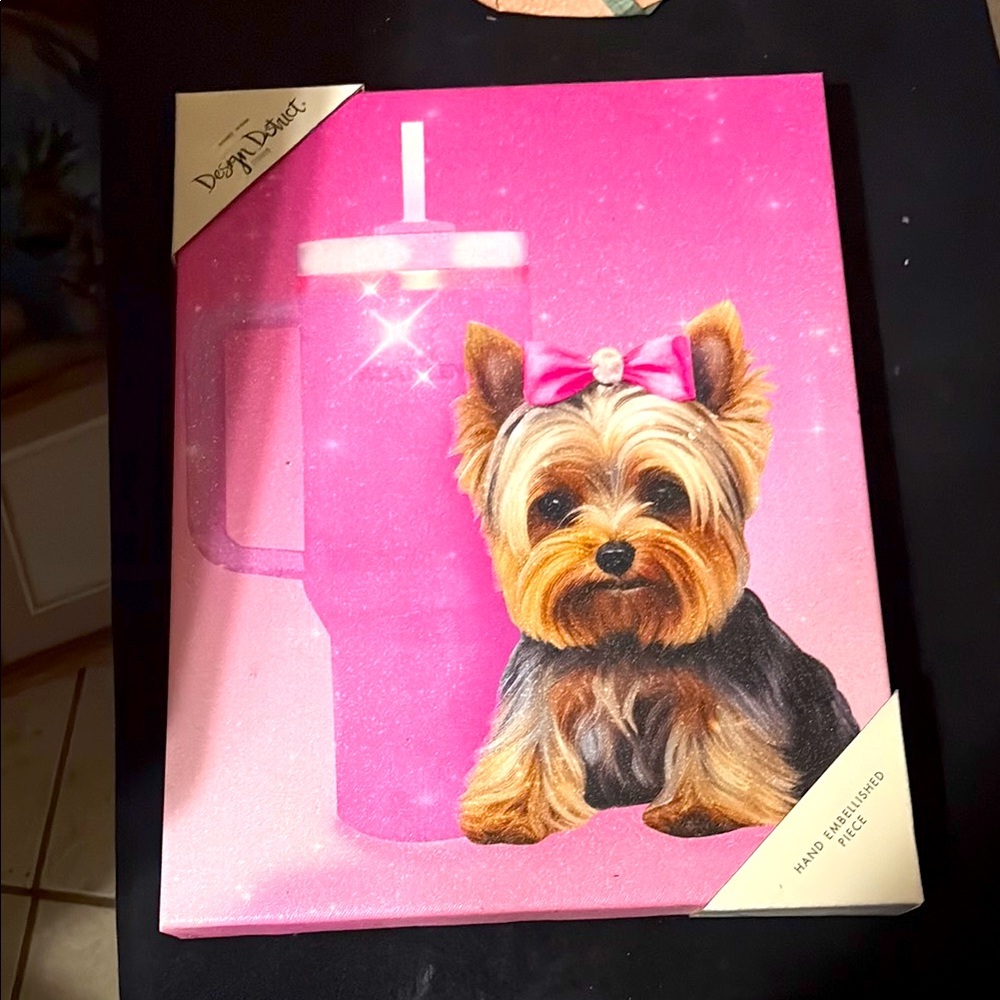 Pink Stanley girlie Doggie Doodle Canvas Art